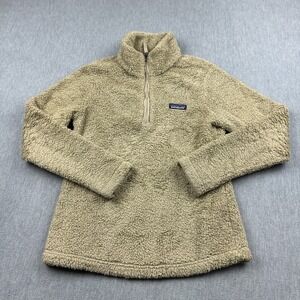Patagonia Jacket Womens Medium Brown Los Gatos Soft Fleece 1/4 Zip Coat Classic